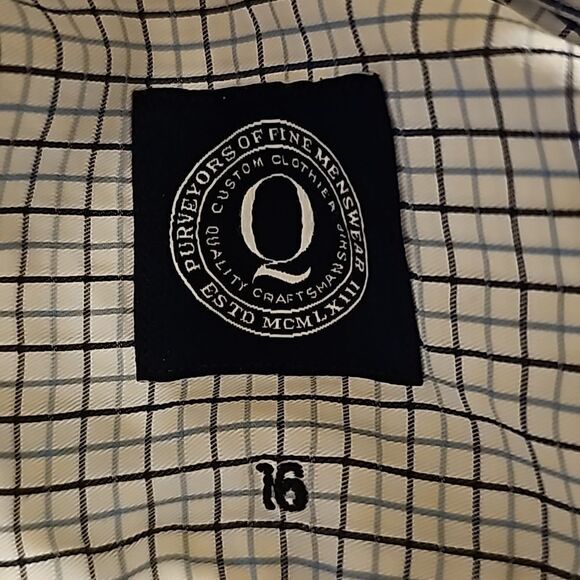 Q CLOTHIER Purveyors‎ Of Fine Menswear Plaid Dress Shirt - Size 16 - Picture 5 of 6